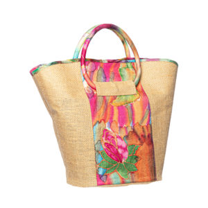 Handbag Jute abstract print-image